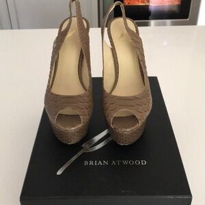 Brian Atwood peep toe slingback heels
